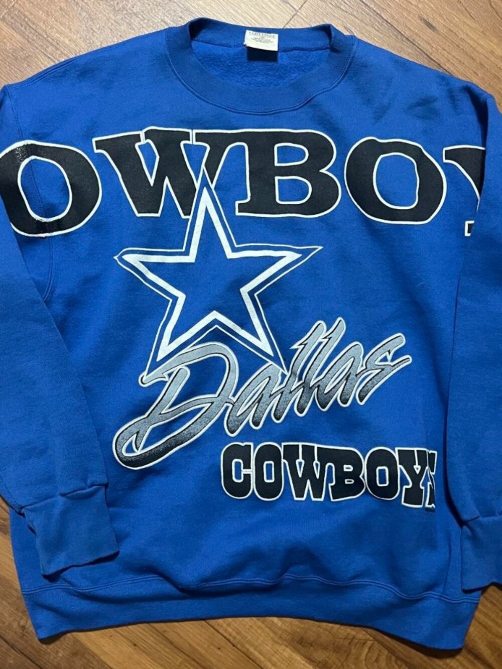 Vintage Dallas Cowboys Cliff Engle Sweatshirt Size L Pullover AOP Football NFL